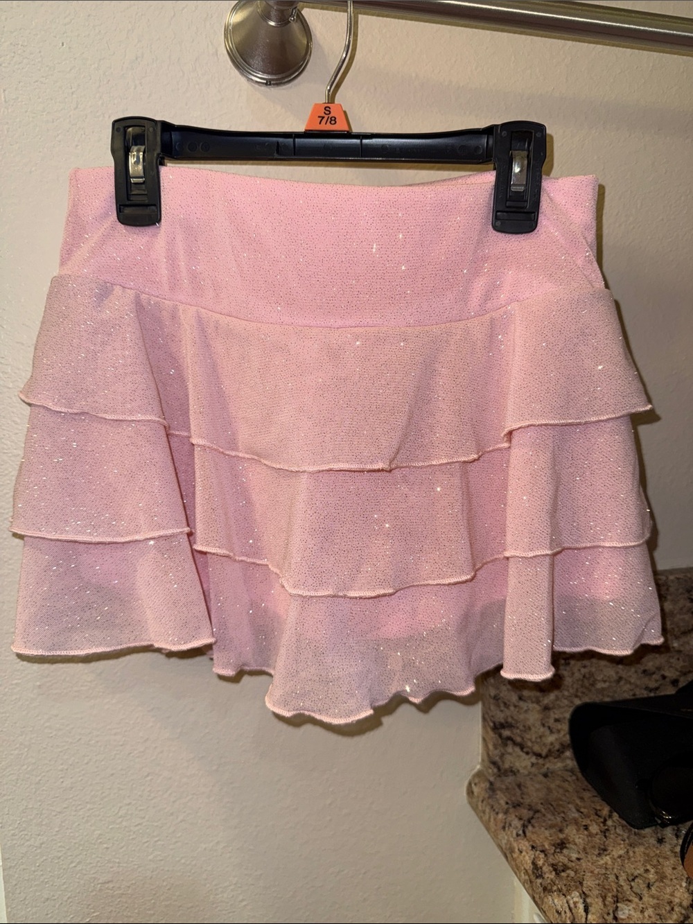 Papermoon Sparkle Pink Tiered Mini Skirt